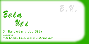 bela uti business card